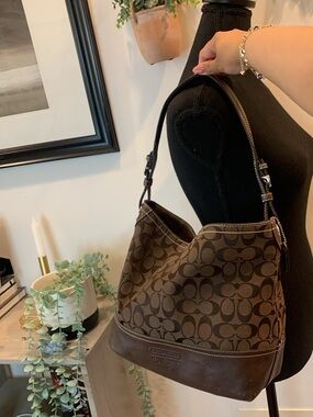 Coach y2k Monogram shoulder hobo bag